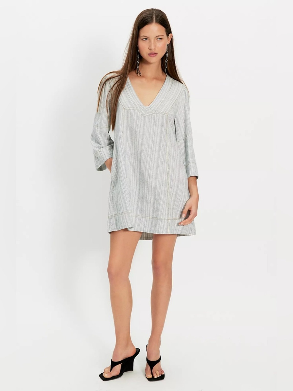 Free People Goldie Mini Dress In Indigo Combo S